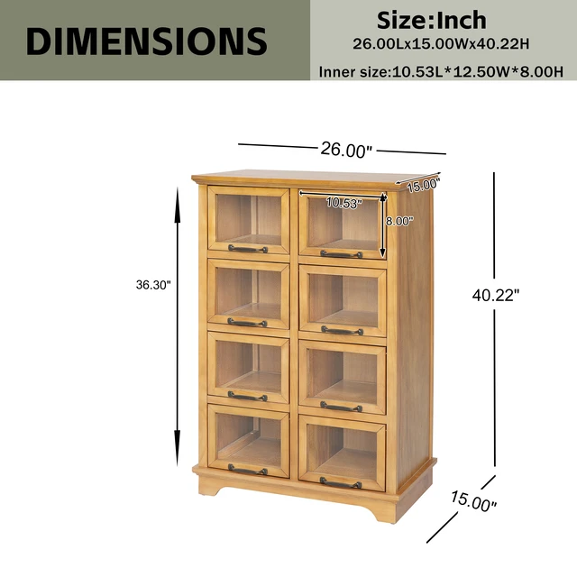 Alt view image 3 of 7 - Modern Storage Cabinet with 8 Doors,Display Cabinet