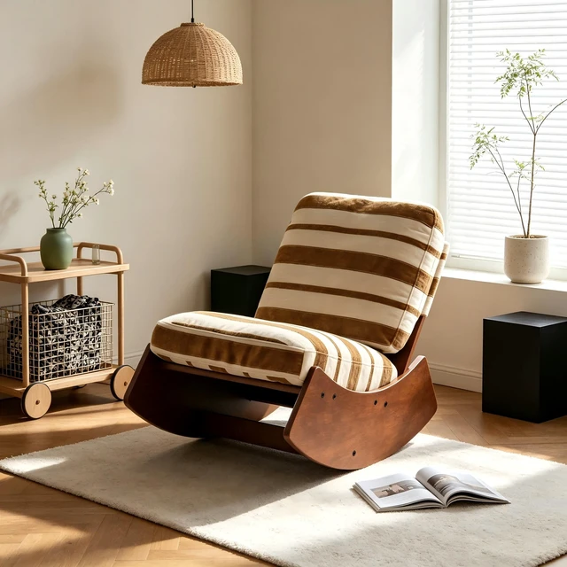 Main image of Comfortable Glider Rocking Chair, High-Quality Upholstery Glider Chair, Solid Wood Frame, Perfect for Multiple Settings Accent Reading Chair for Bedroom,Living Room