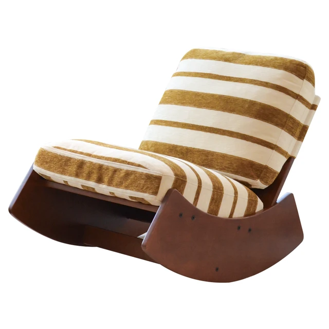 Alt view image 5 of 7 - Comfortable Glider Rocking Chair, High-Quality Upholstery Glider Chair, Solid Wood Frame, Perfect for Multiple Settings Accent Reading Chair for Bedroom,Living Room