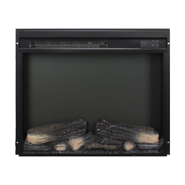 Alt view image 5 of 7 - 23 inch electric fireplace insert, ultra thin heater with log set & realistic flame, remote control with timer, overheating protection