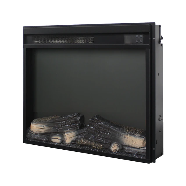 Alt view image 7 of 7 - 23 inch electric fireplace insert, ultra thin heater with log set & realistic flame, remote control with timer, overheating protection