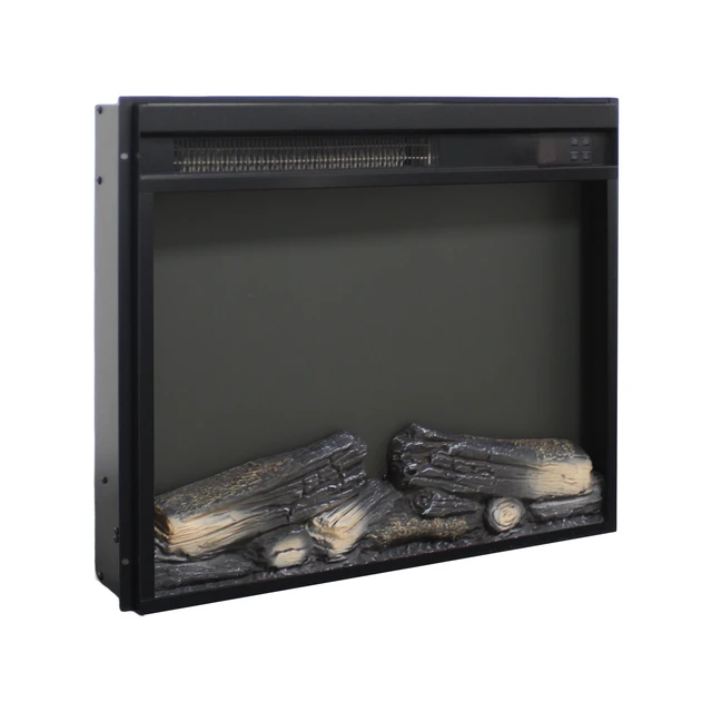 Alt view image 6 of 7 - 23 inch electric fireplace insert, ultra thin heater with log set & realistic flame, remote control with timer, overheating protection