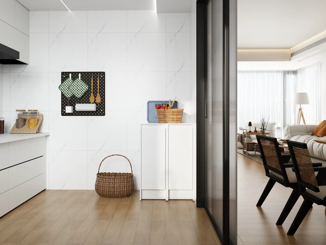 Alt view image 2 of 7 - 24" Freestanding Bathroom Storage Cabinet, Soft Close Doors, Glossy White, Plywood, KD-Packing, 12" x2 Combination (Suitable For Bathroom, Kitchen, Study Room, Bedroom, Etc)