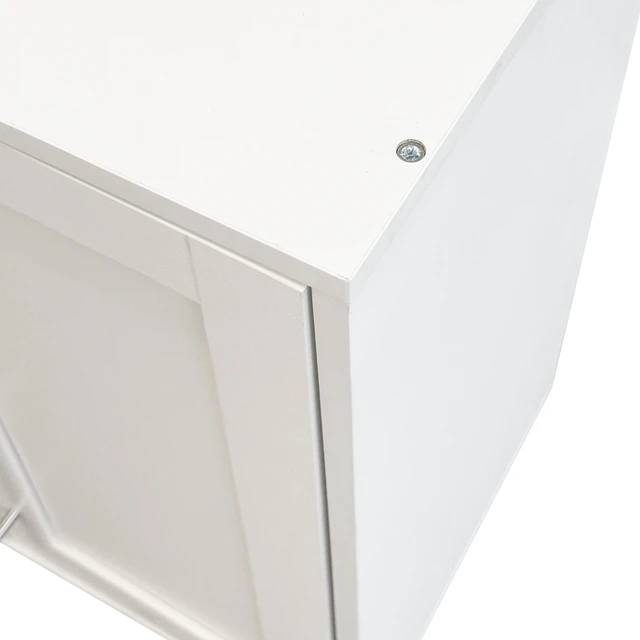 Alt view image 7 of 7 - L Shape Wall Mounted Kitchen Sideboard Cabinet with 2 Door, 3 Layers Shelves, Storage Buffet Cabinet for Bathroom, Dining Rooms