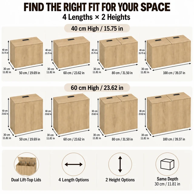 Alt view image 4 of 7 - 23" x 11" x 23" Modular Wooden Storage Cabinet, LiftTop Storage Bench Suitable for Placement in Narrow Spaces, Combinable Multiple Units Storage Chest for Bedroom, Living Room, Entryway-Natural Wood