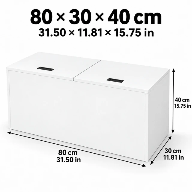 Alt view image 2 of 7 - 31" x 11" x 15" Modular Wooden Storage Cabinet, LiftTop Storage Bench Suitable for Placement in Narrow Spaces, Combinable Multiple Units Storage Chest for Bedroom, Living Room, Entryway-White