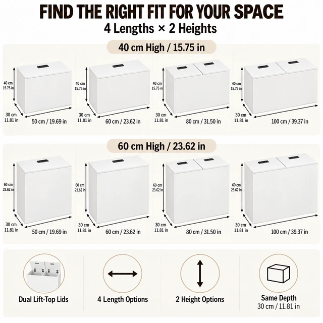 Alt view image 4 of 7 - 19" x 11" x 15" Modular Wooden Storage Cabinet, LiftTop Storage Bench Suitable for Placement in Narrow Spaces, Combinable Multiple Units Storage Chest for Bedroom, Living Room, Entryway-White