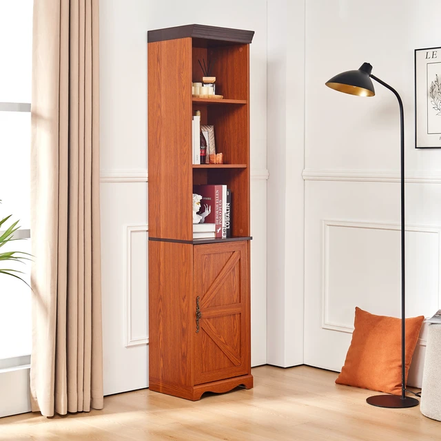 Alt view image 3 of 3 - 70.86"(180cm) Tall Free Combination Wood Storage Cabinet, Free-Standing Cube Cabinet with 5 Shelves, Living room Bookcase, Bedroom Display Cabinet Bookshelf, DIY Combination To Two Or More PCS Set