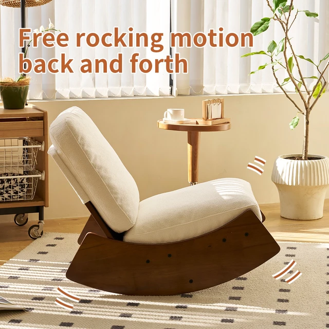 Alt view image 2 of 7 - Comfortable Glider Rocking Chair, High-Quality Upholstery Glider Chair, Solid Wood Frame, Perfect for Multiple Settings Accent Reading Chair for Bedroom,Living Room