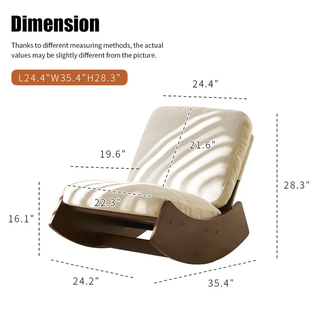 Alt view image 5 of 7 - Comfortable Glider Rocking Chair, High-Quality Upholstery Glider Chair, Solid Wood Frame, Perfect for Multiple Settings Accent Reading Chair for Bedroom,Living Room