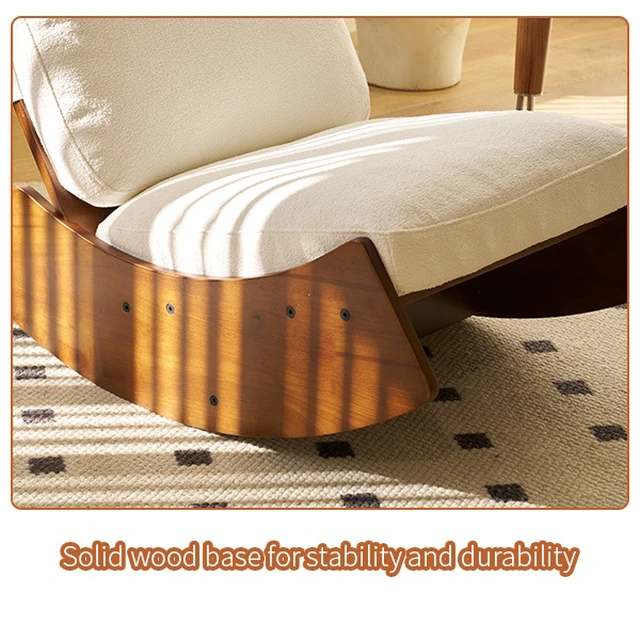 Alt view image 7 of 7 - Comfortable Glider Rocking Chair, High-Quality Upholstery Glider Chair, Solid Wood Frame, Perfect for Multiple Settings Accent Reading Chair for Bedroom,Living Room