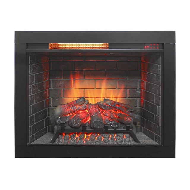 Alt view image 3 of 7 - 28 inch Infrared Electric Fireplace with Removable Trim kit Insert, Touch Panel Home Decor Heater