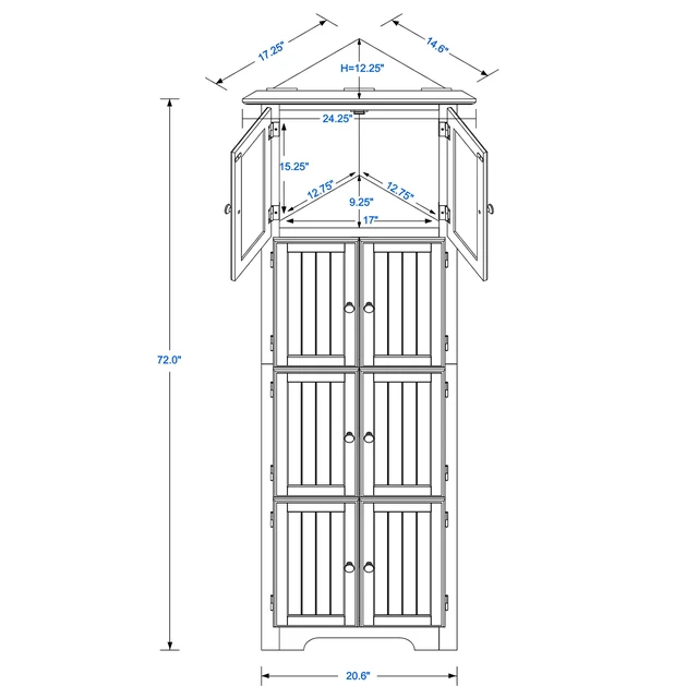 Alt view image 6 of 6 - Tall Storage Cabinet with Doors and 4 Shelves for Living Room, Kitchen, Office, Bedroom, Bathroom, Modern, Black