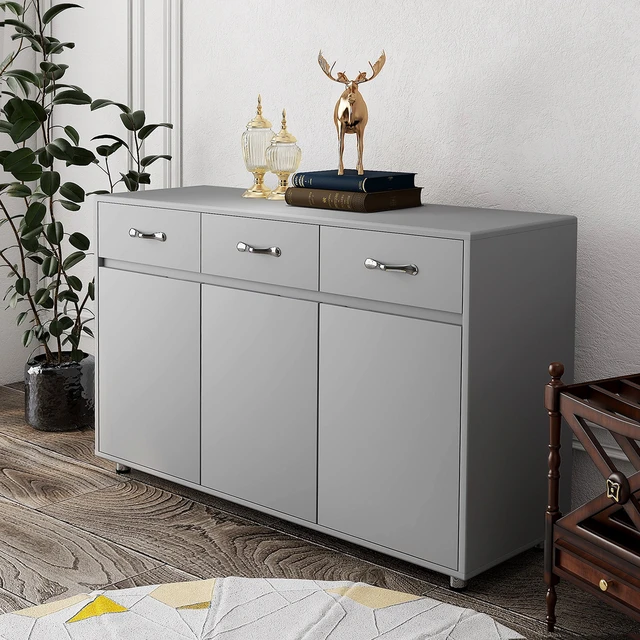 Alt view image 2 of 7 - Three Doors Side Table-Grey