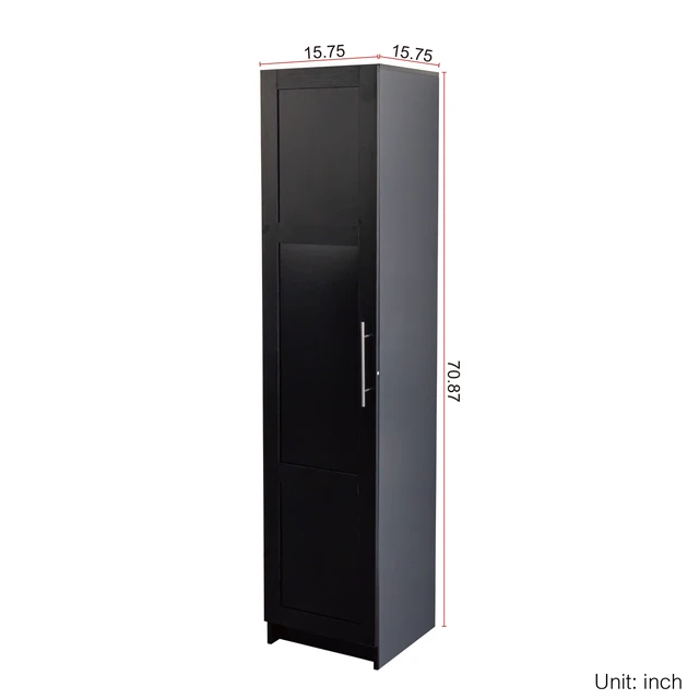 Alt view image 5 of 7 - Stackable Wall Mounted Storage Cabinet, 15.75" D x 15.75" W x 70.87" H,black
