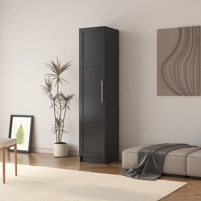 Alt view image 3 of 7 - Stackable Wall Mounted Storage Cabinet, 15.75" D x 15.75" W x 70.87" H,black