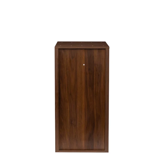 Alt view image 7 of 7 - Brown walnut color modular wine bar Cabinet with Storage Shelves with Hutch for Dining Room