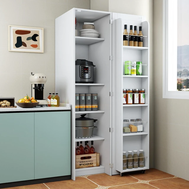 Main image of Kitchen Pantry Cabinet, White Freestanding Buffet Cupboards Sideboard with Doors & Shelves, Kitchen Pantry Storage Cabinet for Kitchen, Living Room and Dinning Room