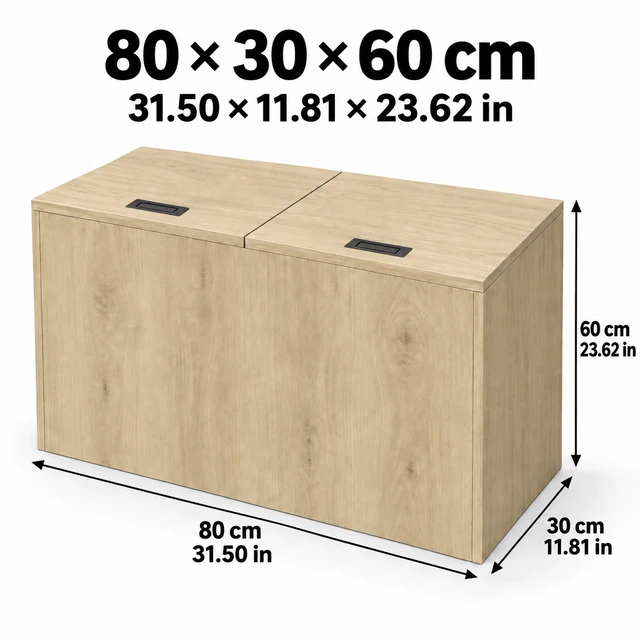 Alt view image 2 of 7 - 31" x 11" x 23" Modular Wooden Storage Cabinet, LiftTop Storage Bench Suitable for Placement in Narrow Spaces, Combinable Multiple Units Storage Chest for Bedroom, Living Room, Entryway-Natural Wood
