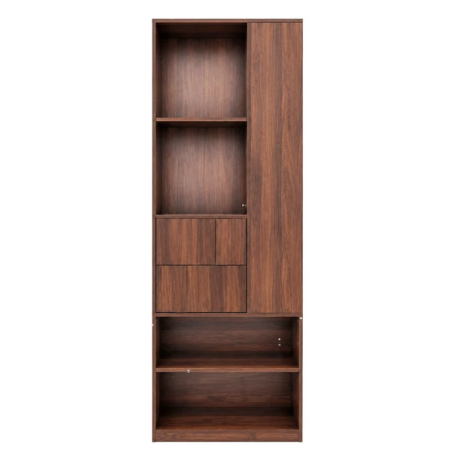 Alt view image 7 of 7 - Tall Storage Cabinet with Drawers & Open Shelves, Freestanding Bookshelf Organizer for Bathroom, Bedroom, Living Room