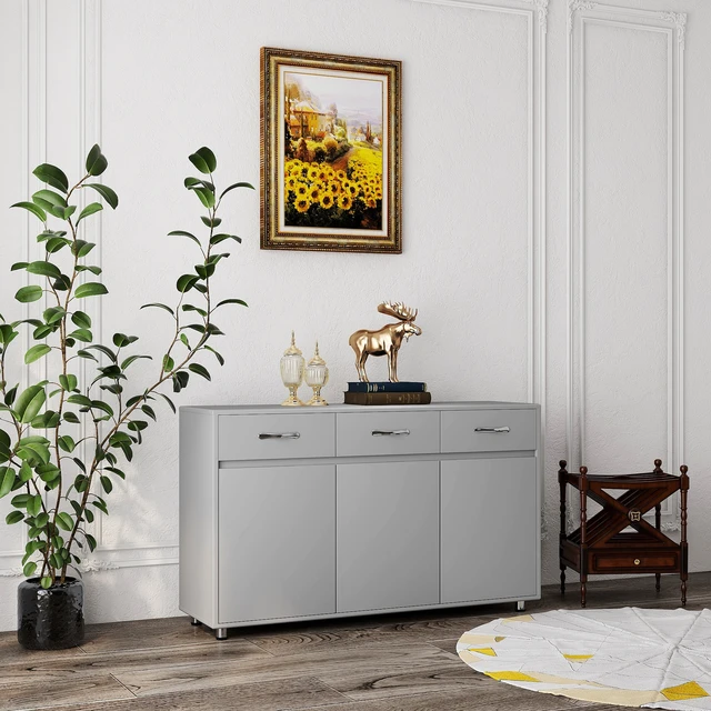 Alt view image 3 of 7 - Three Doors Side Table-Grey