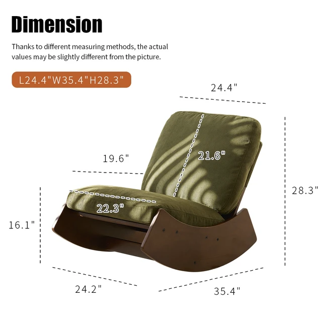 Alt view image 6 of 7 - Comfortable Glider Rocking Chair, High-Quality Upholstery Glider Chair, Solid Wood Frame, Perfect for Multiple Settings Accent Reading Chair for Bedroom,Living Room