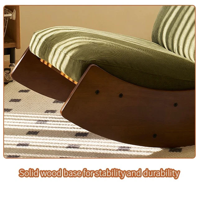 Alt view image 7 of 7 - Comfortable Glider Rocking Chair, High-Quality Upholstery Glider Chair, Solid Wood Frame, Perfect for Multiple Settings Accent Reading Chair for Bedroom,Living Room