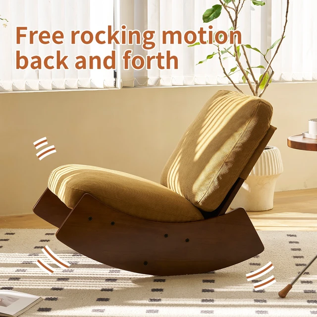 Alt view image 2 of 7 - Comfortable Glider Rocking Chair, High-Quality Upholstery Glider Chair, Solid Wood Frame, Perfect for Multiple Settings Accent Reading Chair for Bedroom,Living Room