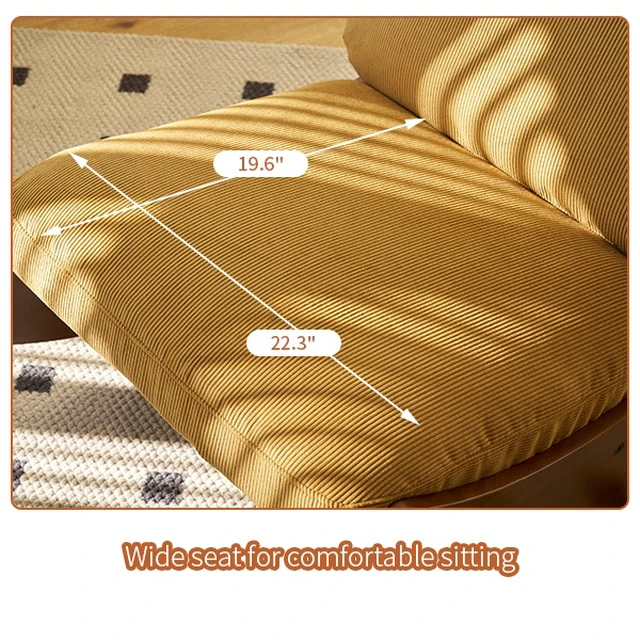 Alt view image 6 of 7 - Comfortable Glider Rocking Chair, High-Quality Upholstery Glider Chair, Solid Wood Frame, Perfect for Multiple Settings Accent Reading Chair for Bedroom,Living Room