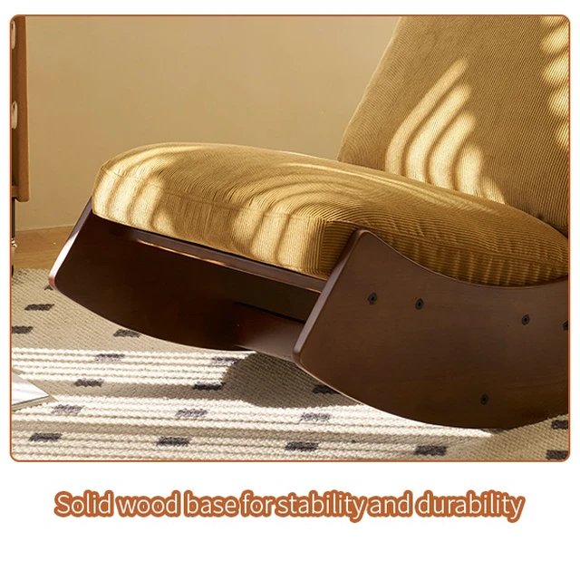 Alt view image 7 of 7 - Comfortable Glider Rocking Chair, High-Quality Upholstery Glider Chair, Solid Wood Frame, Perfect for Multiple Settings Accent Reading Chair for Bedroom,Living Room