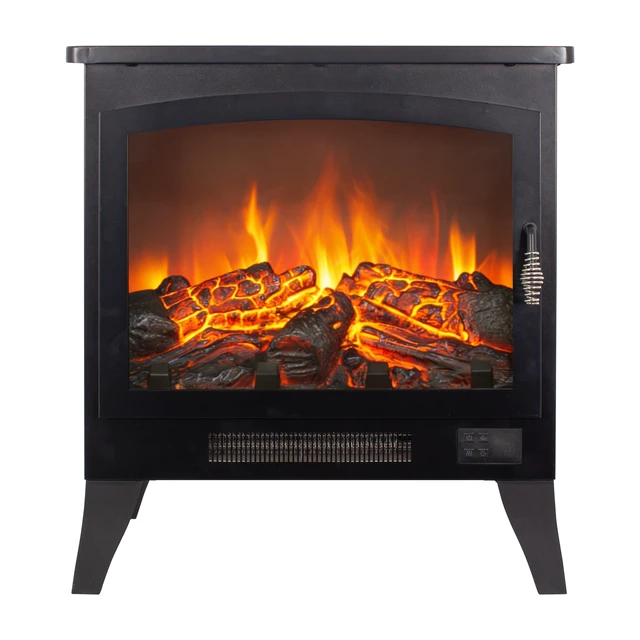 Alt view image 3 of 7 - 21 inchThree-sided Freestanding Electric Fireplace Stove heater with 3D Flame effect with remote control