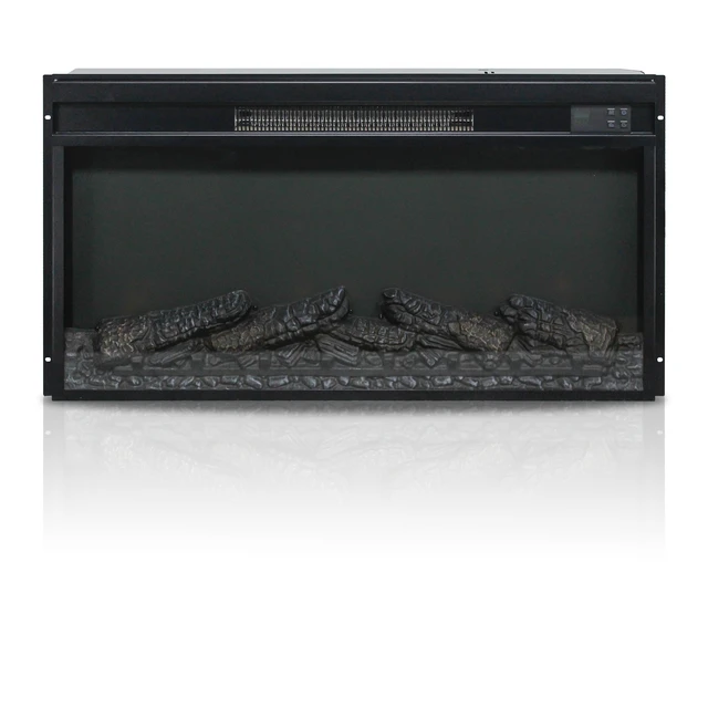 Alt view image 5 of 7 - 30 inch electric fireplace insert, ultra thin heater with log set & realistic flame, remote control with timer, overheating protection