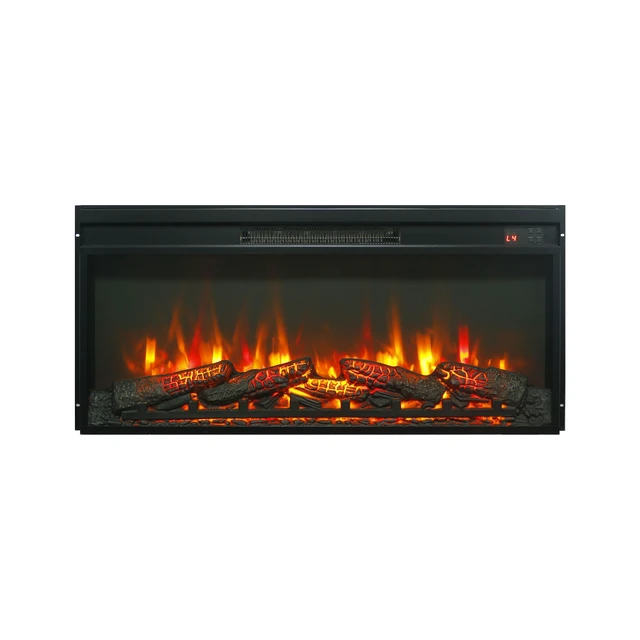 Alt view image 3 of 7 - 36 inch electric fireplace insert, ultra thin heater with log set & realistic flame, remote control with timer, overheating protection