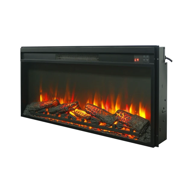 Alt view image 4 of 7 - 36 inch electric fireplace insert, ultra thin heater with log set & realistic flame, remote control with timer, overheating protection