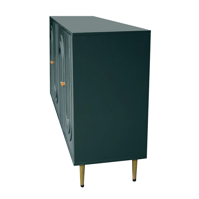 Alt view image 7 of 7 - Modern Green Lacquered 4 Door Wooden Cabinet Sideboard Buffet Server Cabinet Storage Cabinet, for Living Room, Entryway, Hallway, Office, Kitchen and Dining Room