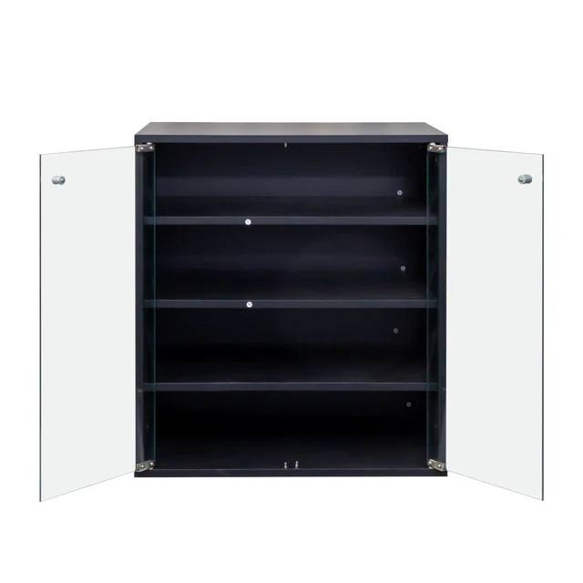 Alt view image 7 of 7 - Shoe Box with RGB LED Light, Wooden Stackable Shoe Storage Box with Glass Door, Shoe Storage Bin Shoe Display Case for Sneakers (4 Tier-1)