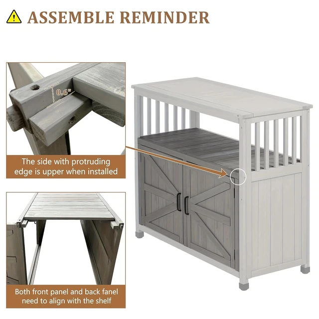 Alt view image 2 of 7 - Wooden Patio Bar Table Set with Storage, Buffet Cabinet Sideboard for Outdoor and Indoor