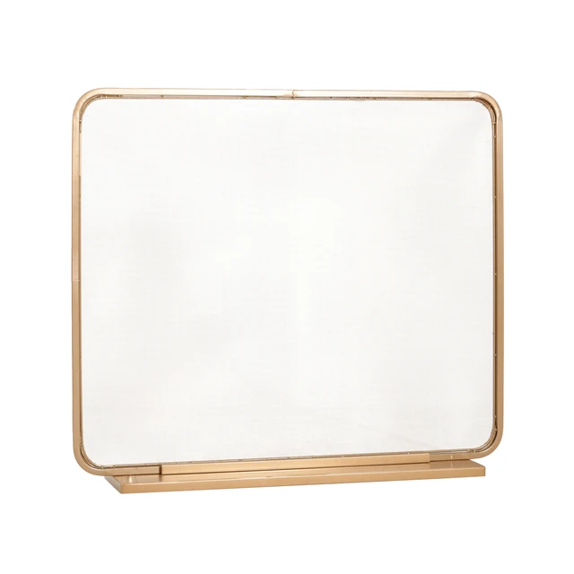 Alt view image 4 of 7 - Tahlia 1-Panel Iron Fireplace Screen 38" x 33", Golden Finish
