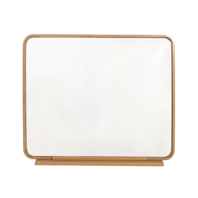 Alt view image 5 of 7 - Tahlia 1-Panel Iron Fireplace Screen 38" x 33", Golden Finish