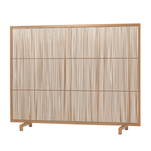 Alt view image 5 of 7 - Willow 1-Panel Iron Fireplace Screen 39" x 30", Golden Finish