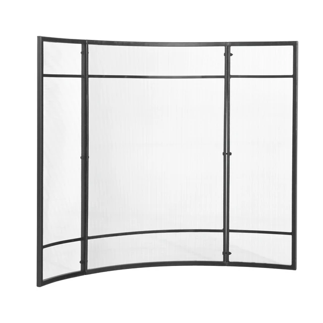 Alt view image 7 of 7 - Regina 1-Panel Curve Iron Fireplace Screen 38" x 32", Black Finish