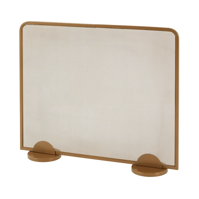 Alt view image 5 of 7 - Freestanding SinglePanel Gold Metal Fireplace Screen, Decorative Spark Screen for Home Wood Burning Fireplace, 38" W x 32" H