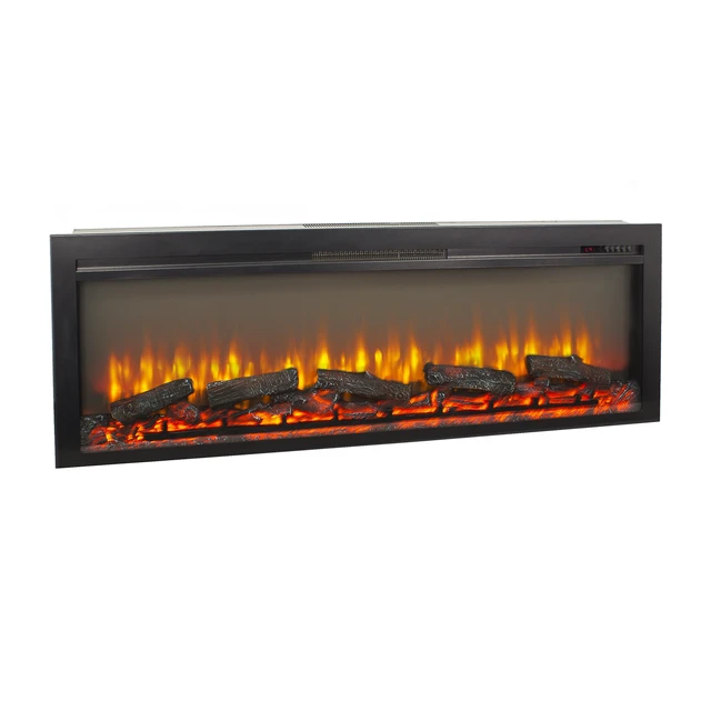 Alt view image 4 of 7 - 54 inch in wall recessed electric fireplace with remote and multi color flame & emberbed
