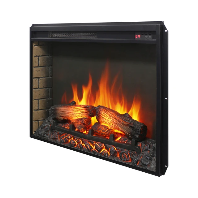 Alt view image 4 of 7 - 28 inch electric fireplace insert, ultra thin heater with log set & realistic flame, remote control with timer, overheating protection(Only the fireplace)