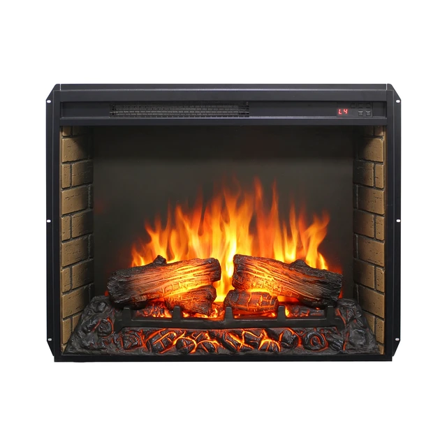 Alt view image 5 of 7 - 28 inch electric fireplace insert, ultra thin heater with log set & realistic flame, remote control with timer, overheating protection(Only the fireplace)