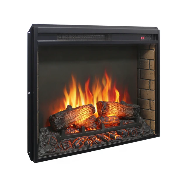 Alt view image 6 of 7 - 28 inch electric fireplace insert, ultra thin heater with log set & realistic flame, remote control with timer, overheating protection(Only the fireplace)
