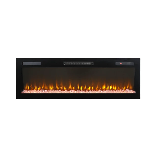 Alt view image 2 of 7 - 52 " Recessed and Wall Mounted Electric Fireplace, Low Noise, Remote Control with Timer, Touch Screen, Adjustable Flame Color and Speed, 750-1500W