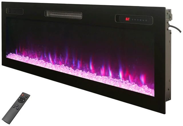 Main image of 52 " Recessed and Wall Mounted Electric Fireplace, Low Noise, Remote Control with Timer, Touch Screen, Adjustable Flame Color and Speed, 750-1500W
