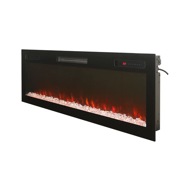 Alt view image 3 of 7 - 52 " Recessed and Wall Mounted Electric Fireplace, Low Noise, Remote Control with Timer, Touch Screen, Adjustable Flame Color and Speed, 750-1500W