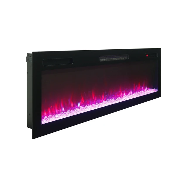 Alt view image 4 of 7 - 52 " Recessed and Wall Mounted Electric Fireplace, Low Noise, Remote Control with Timer, Touch Screen, Adjustable Flame Color and Speed, 750-1500W